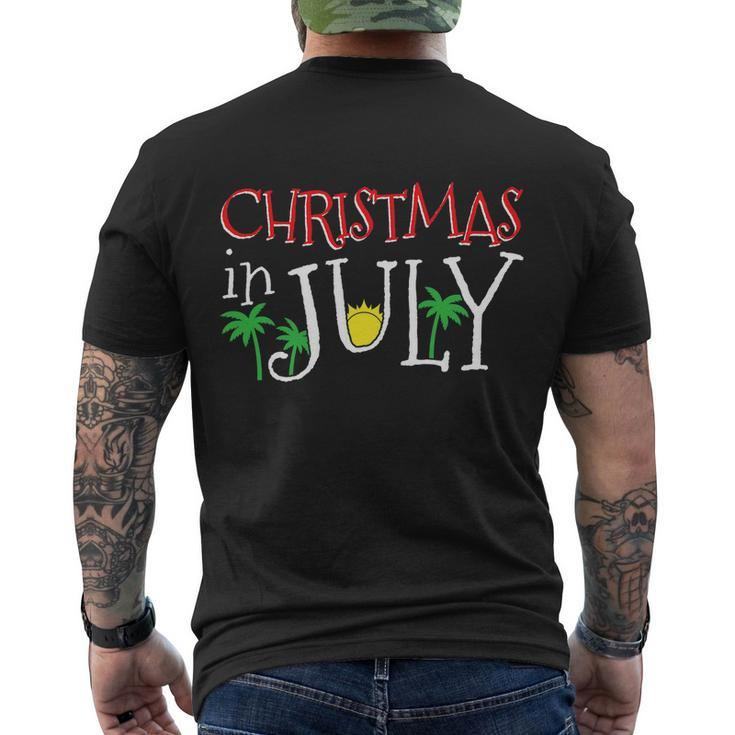 Merry Christmas Summer Funny Santa Christmas In July Men's Crewneck Short Sleeve Back Print T-shirt