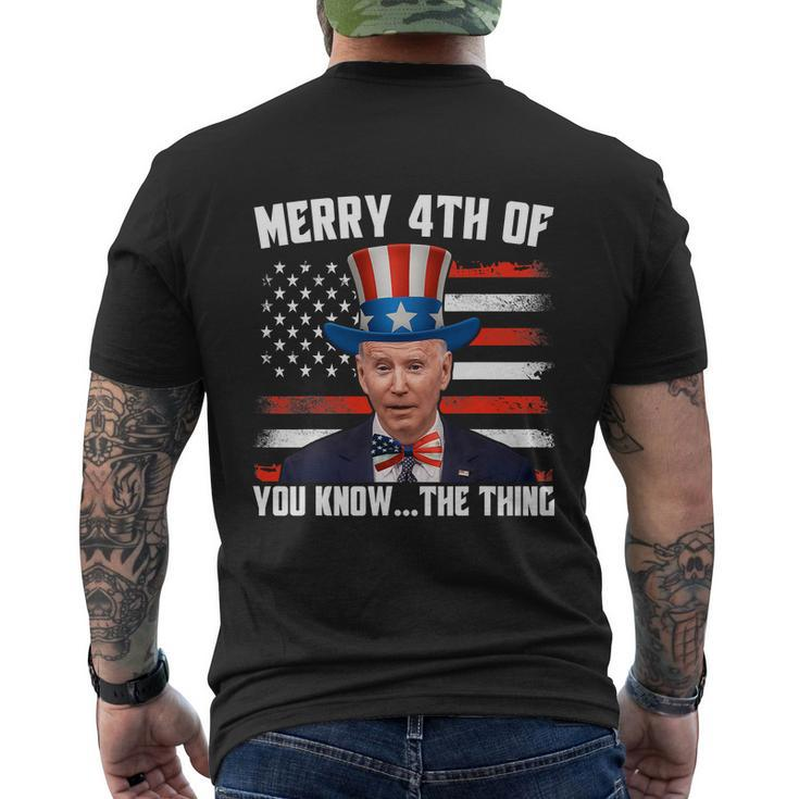 Merry Happy 4Th Of You Know The Thing Funny Men's Crewneck Short Sleeve Back Print T-shirt