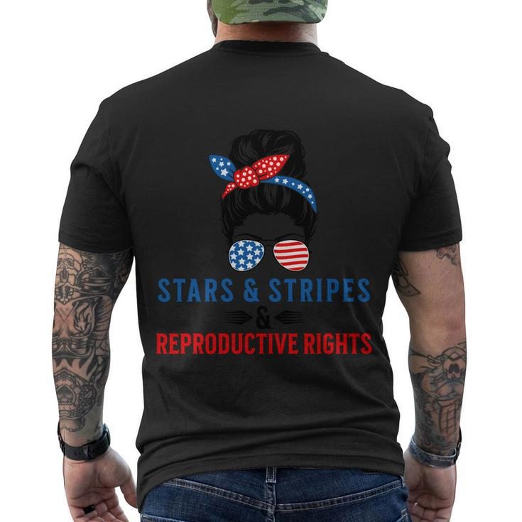 Messy Bun American Flag Stars Stripes Reproductive Rights Gift Men's Crewneck Short Sleeve Back Print T-shirt