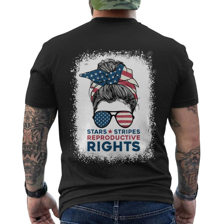 Messy Bun American Flag Stars Stripes Reproductive Rights Gift V3 Men's Crewneck Short Sleeve Back Print T-shirt