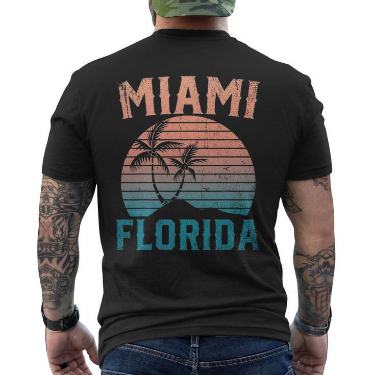 Miami Beach Tropical Summer Vacation Retro Miami Florida Men's Back Print T-shirt