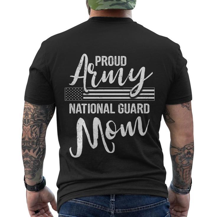 Military Mom Gift Army Funny Gift Proud Army National Guard Mom Cute Gift Men's Crewneck Short Sleeve Back Print T-shirt