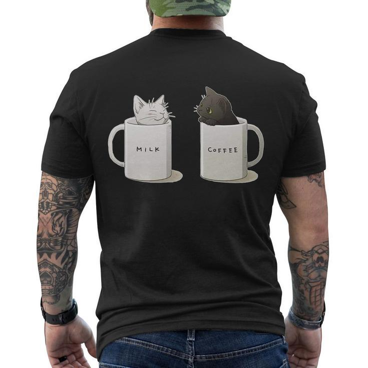 Milk N Coffee Kitties Men's Crewneck Short Sleeve Back Print T-shirt