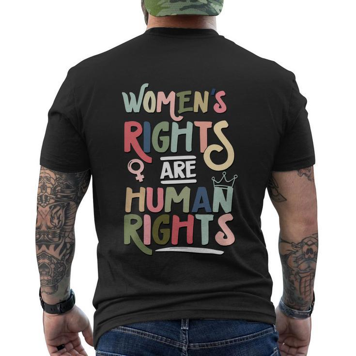 Mind Your Uterus Feminist Womens Rights Are Human Rights Men's Crewneck Short Sleeve Back Print T-shirt