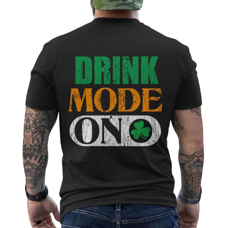 Mode On Happy St Patricks Day Flag Irish Shamrock Men's T-shirt Back Print