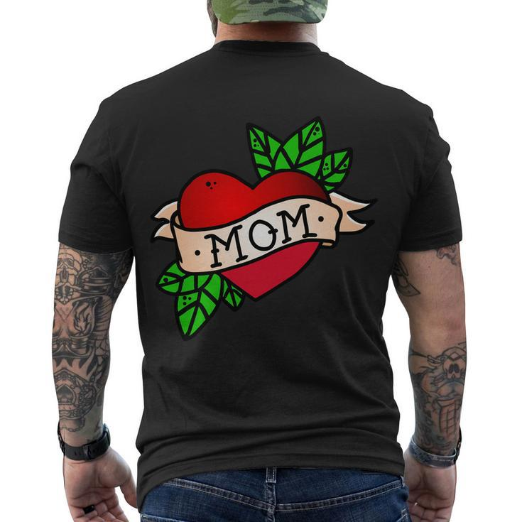 Mom Heart Tattoo Love Tshirt Men's Crewneck Short Sleeve Back Print T-shirt