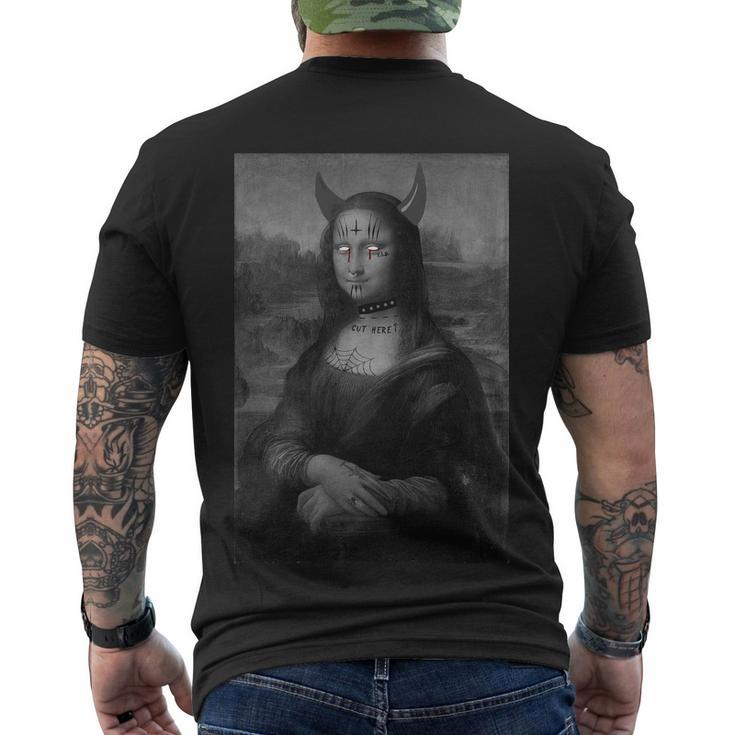 Mona Lisa Devil Painting Men's Crewneck Short Sleeve Back Print T-shirt