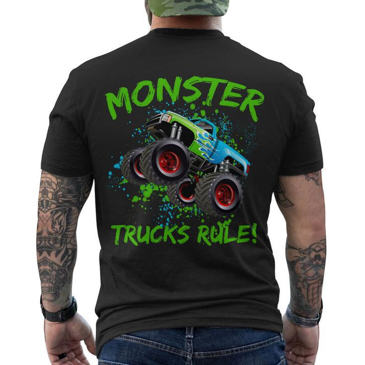 Monster Trucks Rule Tshirt Men's Crewneck Short Sleeve Back Print T-shirt