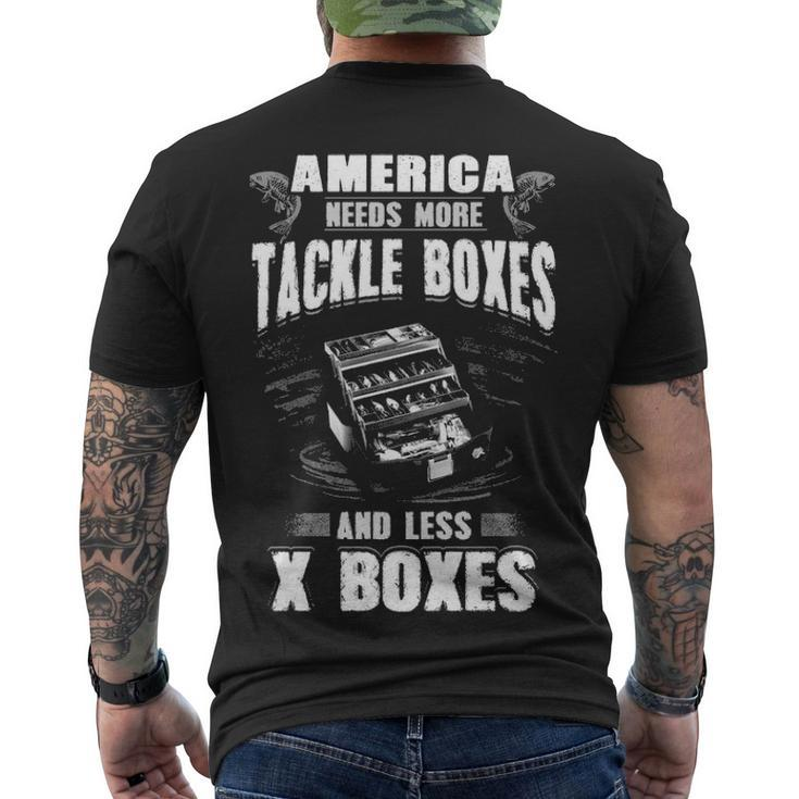More Tackle Boxes - Less X Boxes Men's Crewneck Short Sleeve Back Print T-shirt