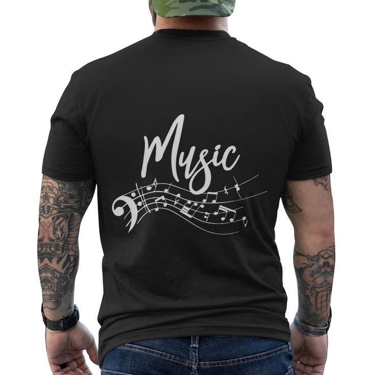 Music Notes V2 Men's Crewneck Short Sleeve Back Print T-shirt