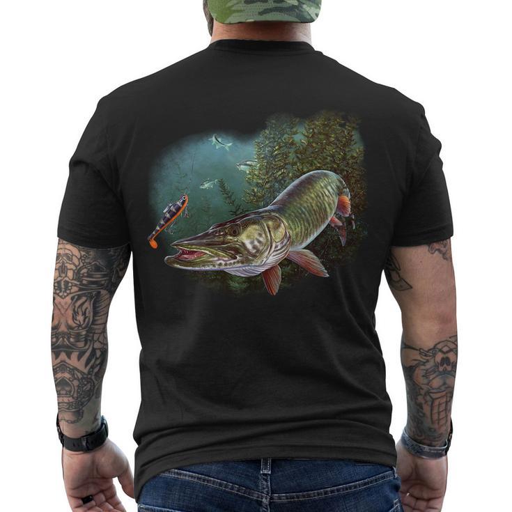 Musky Chase Fishing Men's Crewneck Short Sleeve Back Print T-shirt