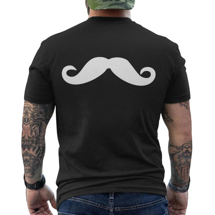 Mustache Logo Men's Crewneck Short Sleeve Back Print T-shirt