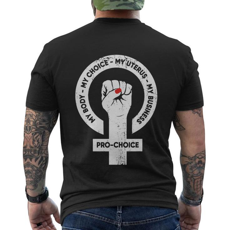 My Body Choice Uterus Business Feminist Men's Crewneck Short Sleeve Back Print T-shirt