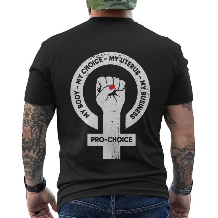 My Body Choice Uterus Business Women V3 Men's Crewneck Short Sleeve Back Print T-shirt