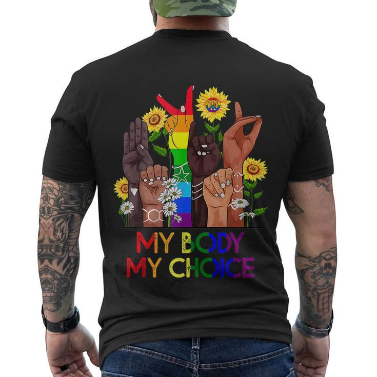 My Body My Choice_Pro_Choice Reproductive Rights Colors Design Men's Crewneck Short Sleeve Back Print T-shirt