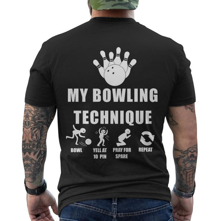My Bowling Technique Men's Crewneck Short Sleeve Back Print T-shirt