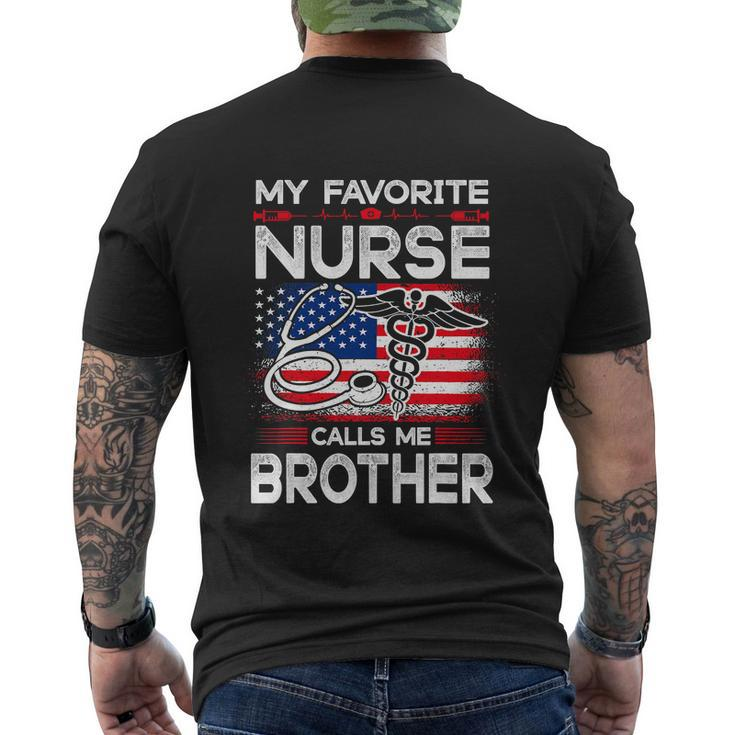 My Favorite Nurse Calls Me Brother For 4Th Of July Men's Crewneck Short Sleeve Back Print T-shirt