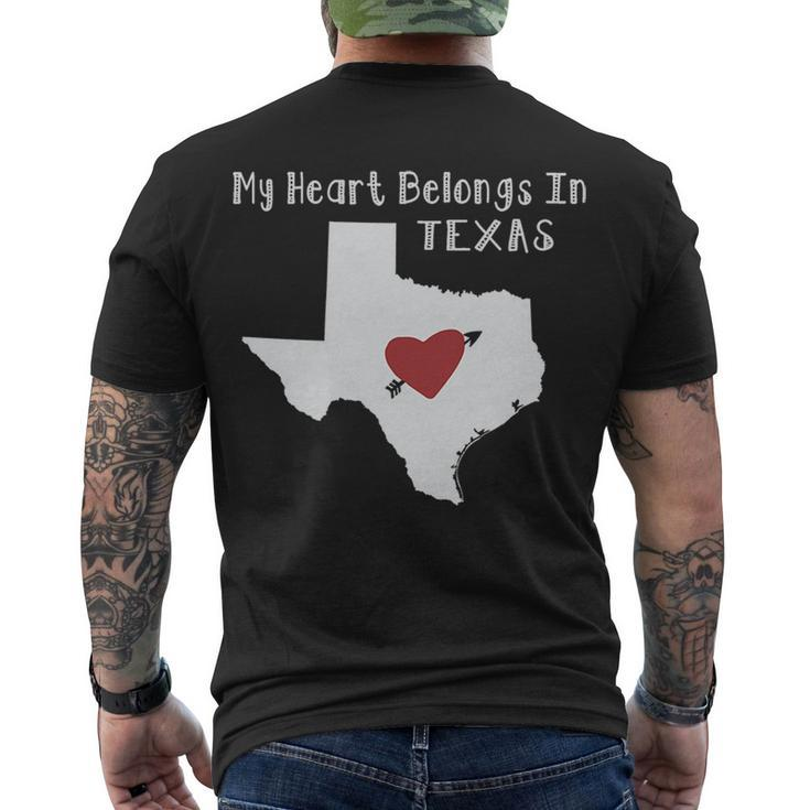 My Heart Belongs In Texas Men's Crewneck Short Sleeve Back Print T-shirt
