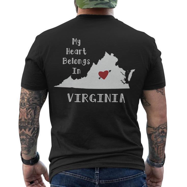 My Heart Belongs In Virginia Men's Crewneck Short Sleeve Back Print T-shirt