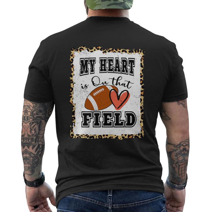 My Heart Is On The Field Cute Leppard Football Mom Tshirt Men's Crewneck Short Sleeve Back Print T-shirt