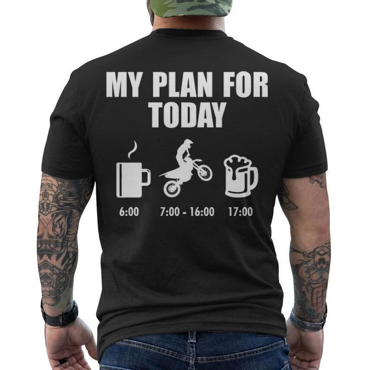 My Plan For Today - Motocross Men's Crewneck Short Sleeve Back Print T-shirt