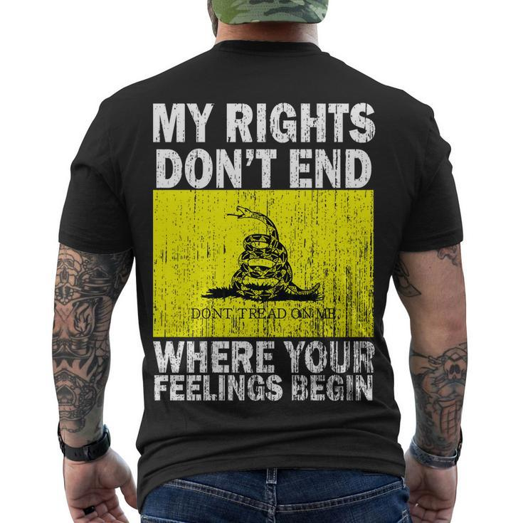 My Rights Dont End Where Your Feelings Begin Tshirt Men's Crewneck Short Sleeve Back Print T-shirt