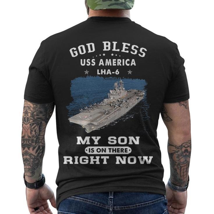 My Son Is On Uss America Lha  Men's Crewneck Short Sleeve Back Print T-shirt