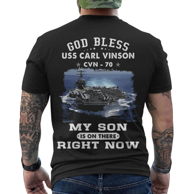 My Son Is On Uss Carl Vinson Cvn  Men's Crewneck Short Sleeve Back Print T-shirt