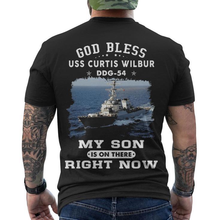 My Son Is On Uss Curtis Wilbur Ddg  Men's Crewneck Short Sleeve Back Print T-shirt