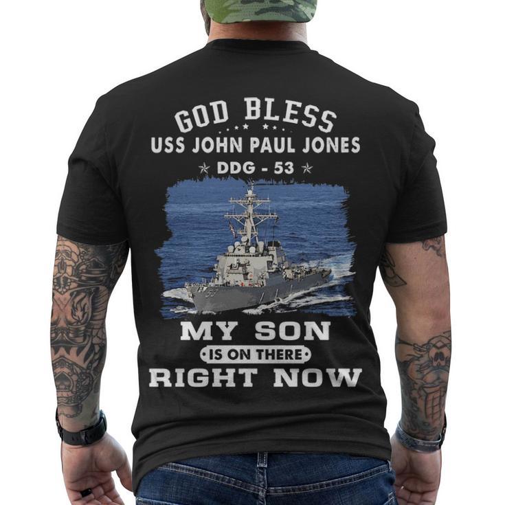 My Son Is On Uss John Paul Jones Ddg  Men's Crewneck Short Sleeve Back Print T-shirt