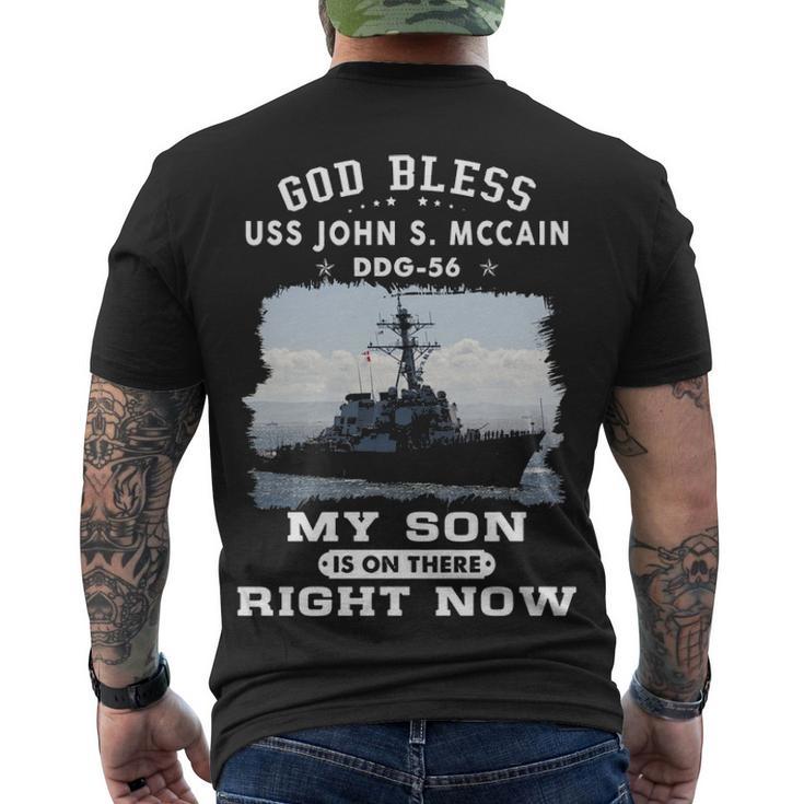 My Son Is On Uss John S Mccain Ddg  Men's Crewneck Short Sleeve Back Print T-shirt