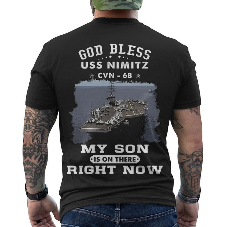 My Son Is On Uss Nimitz Cvn  Men's Crewneck Short Sleeve Back Print T-shirt