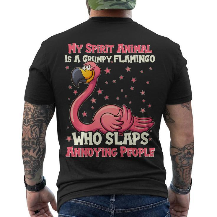 My Spirit Animal Is A Grumpy Flamingo Men's Crewneck Short Sleeve Back Print T-shirt