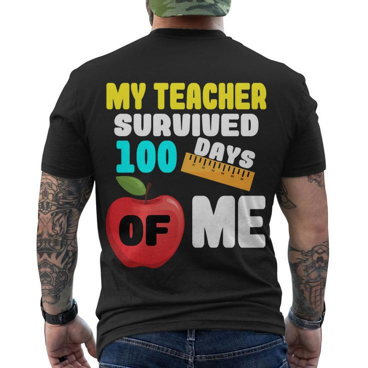 My Teacher Survived 100 Days Of Me V2 Men's Crewneck Short Sleeve Back Print T-shirt
