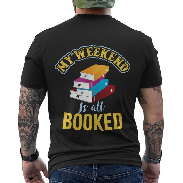 My Weekend Is All Booked Funny School Student Teachers Graphics Plus Size Men's Crewneck Short Sleeve Back Print T-shirt