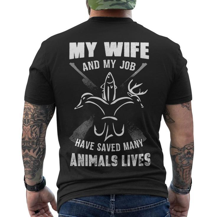 My Wife & Job - Saved Many Animals Men's Crewneck Short Sleeve Back Print T-shirt