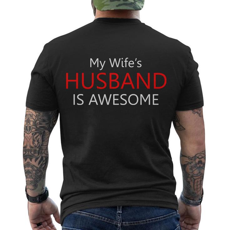 My Wifes Husband Is Awesome Men's Crewneck Short Sleeve Back Print T-shirt