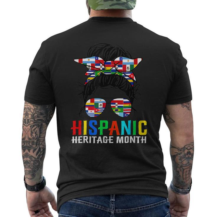 National Hispanic Heritage Month Latin Flags Messy Bun V2 Men's T-shirt Back Print