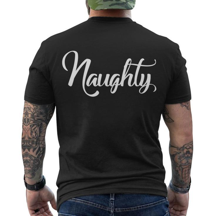 Naughty Christmas Couples Naughty And Nice Men's Crewneck Short Sleeve Back Print T-shirt