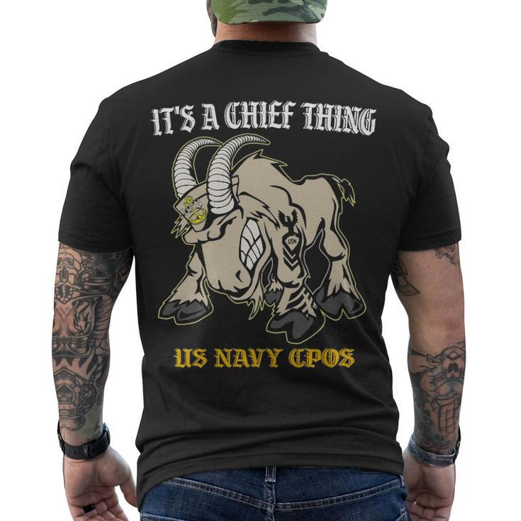 Navy Chief Cpo Men's Crewneck Short Sleeve Back Print T-shirt