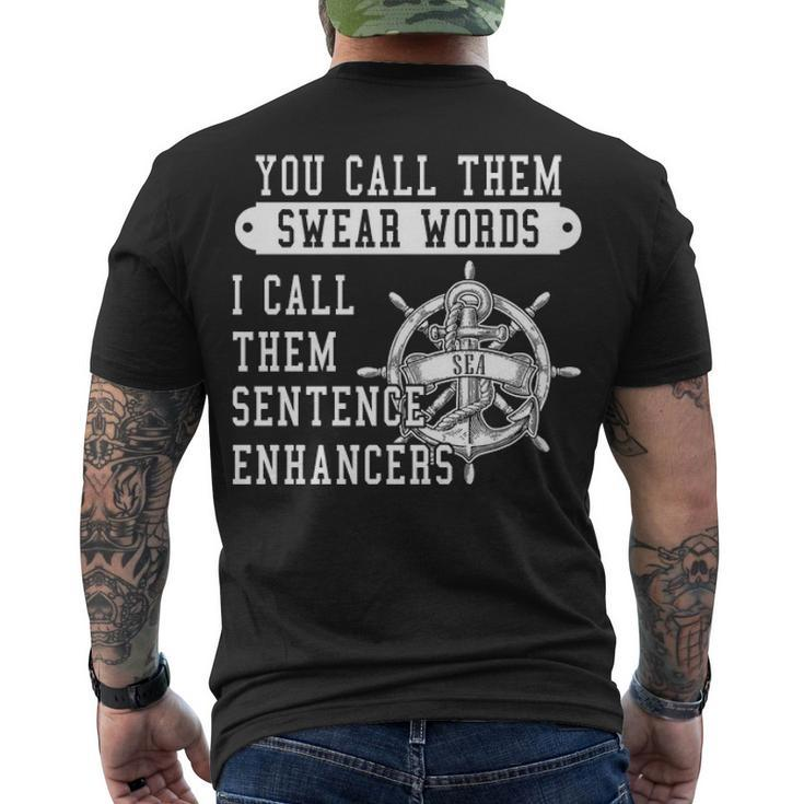 Navy I Call Them Sentence Enhancers Men's Crewneck Short Sleeve Back Print T-shirt