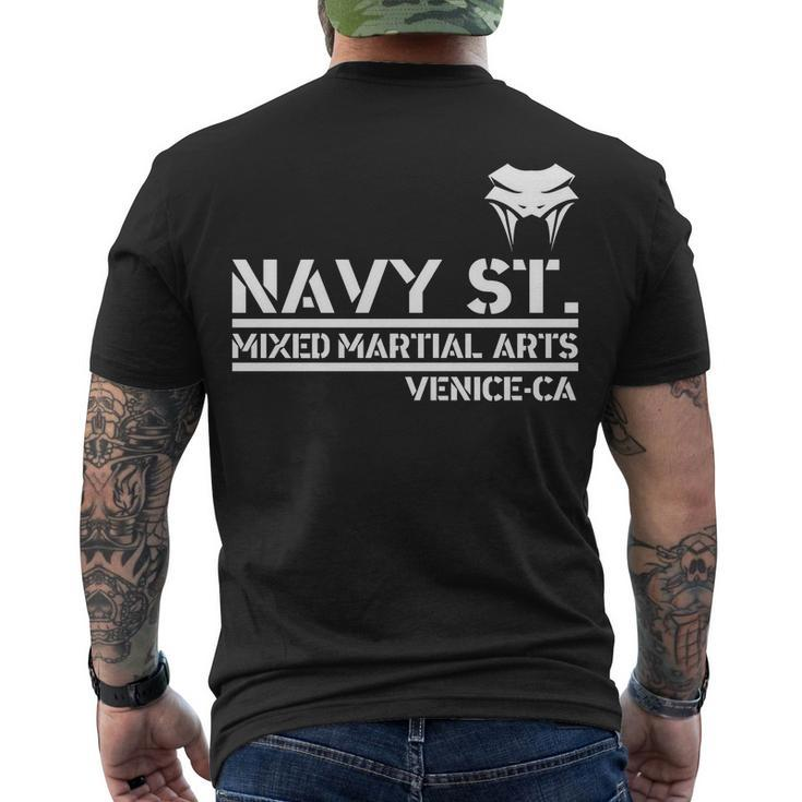 Navy St Mix Martial Arts Venice California Snake Logo Tshirt Men's Crewneck Short Sleeve Back Print T-shirt