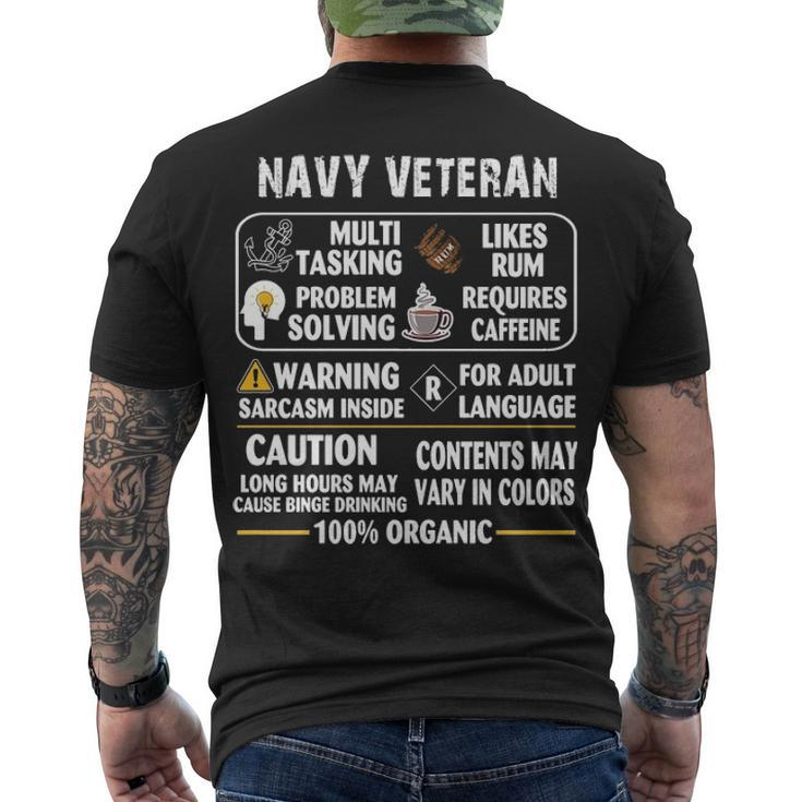 Navy Veteran - 100 Organic Men's Crewneck Short Sleeve Back Print T-shirt
