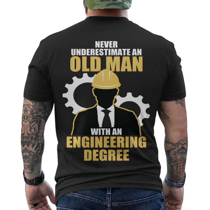 Never Underestimate An Old Man With An Engineering Degree Tshirt Men's Crewneck Short Sleeve Back Print T-shirt
