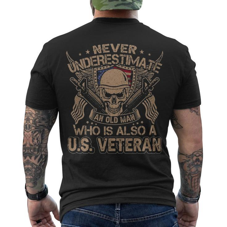 Never Understimate An Old Man Who Is Also A Us Veteran  V2 Men's Crewneck Short Sleeve Back Print T-shirt