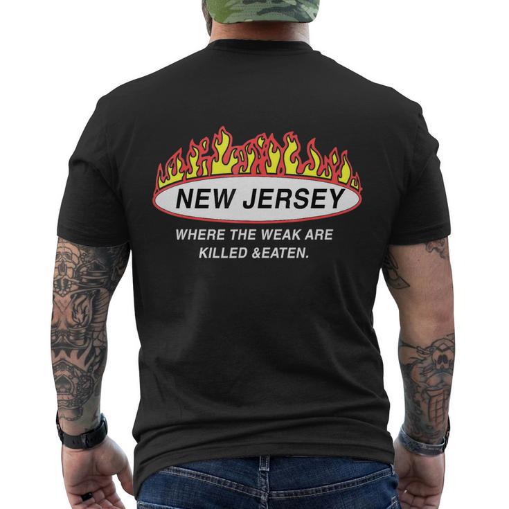 New Jersey Where The Weak Are KiLLed And Eaten Tshirt Men's Crewneck Short Sleeve Back Print T-shirt