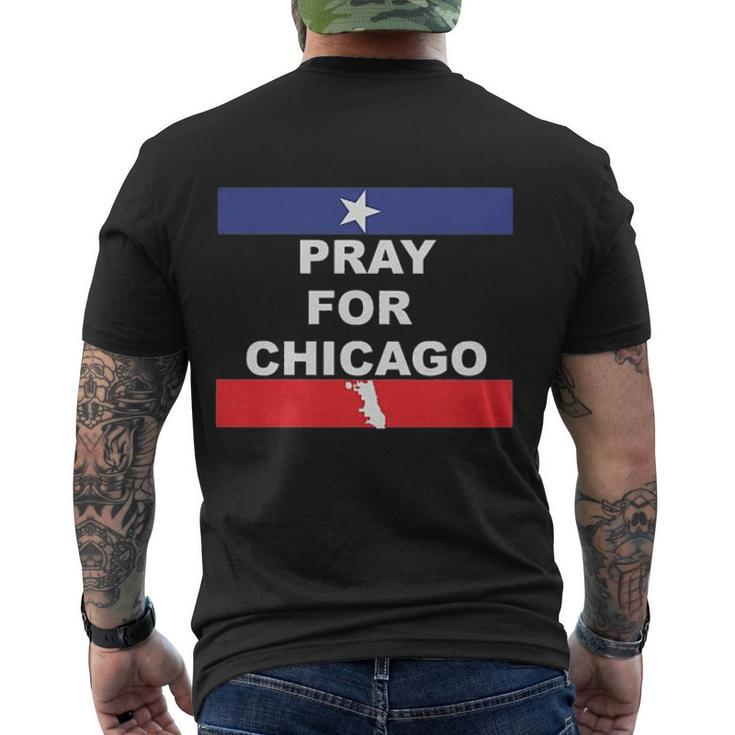 Nice Pray For Chicago Chicao Shooting Men's T-shirt Back Print