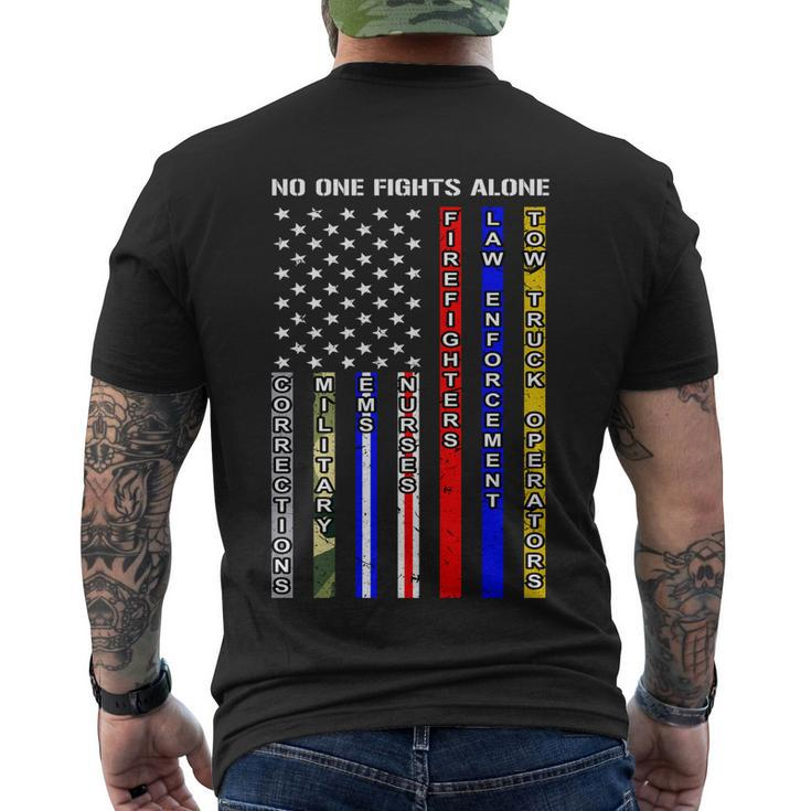 No One Fights Alone Gift Men's Crewneck Short Sleeve Back Print T-shirt