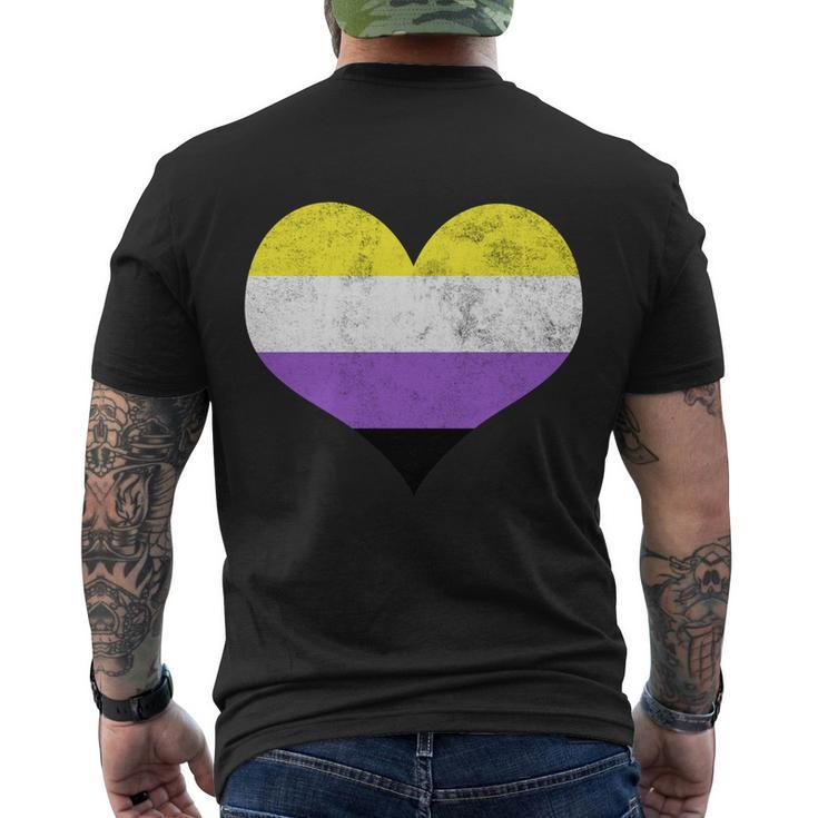 Noncute binary Heart Flag Pride Identity Lgbt Noncute binary Graphic Fun Men's T-shirt Back Print