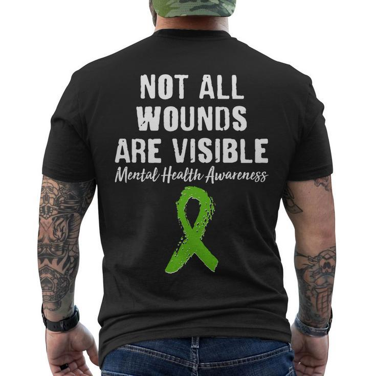 Not All Wounds Are Visible Mental Health Awareness Men's Crewneck Short Sleeve Back Print T-shirt